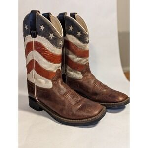 Semiquincentennial Sz 3 Kids Leather Old West Cowboy Boot Americana Parade Horse